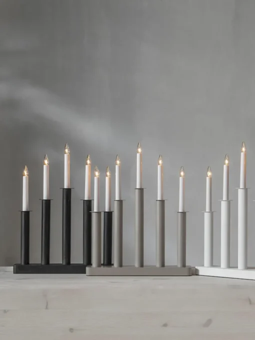 Adventkandelaar Plate van dennen- en berkenhout