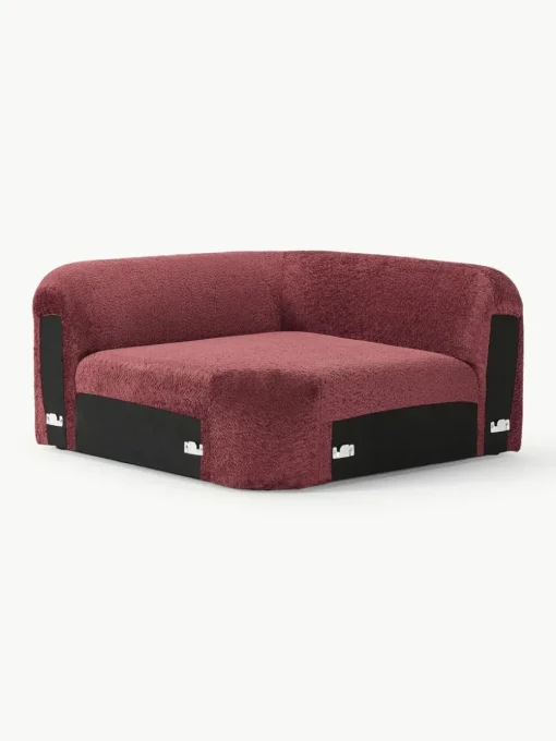 Afgeronde hoekmodule Wolke van teddy-bouclé
