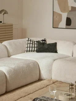 Afgeronde hoekmodule Wolke van teddy-bouclé