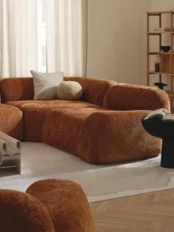 Afgeronde hoekmodule Wolke van teddy-bouclé