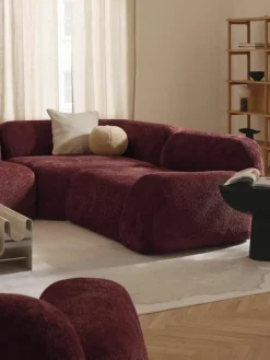 Afgeronde hoekmodule Wolke van teddy-bouclé
