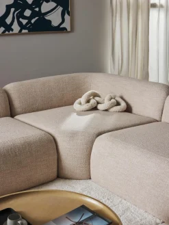 Afgeronde hoekmodule Wolke van bouclé