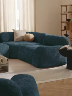 Afgeronde hoekmodule Wolke van teddy bouclé