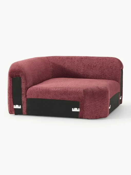 Afgeronde hoekmodule Wolke van teddy-bouclé