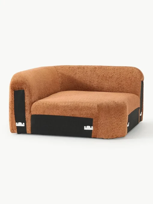 Afgeronde hoekmodule Wolke van teddy-bouclé