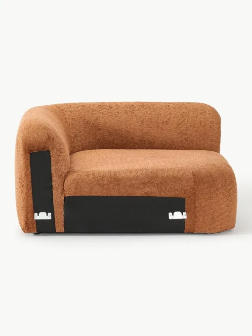 Afgeronde hoekmodule Wolke van teddy-bouclé