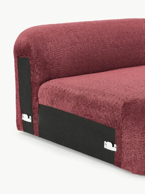 Afgeronde hoekmodule Wolke van teddy-bouclé