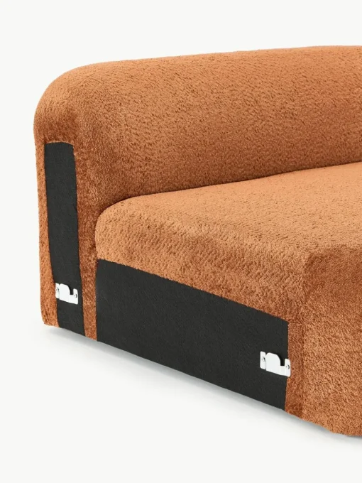 Afgeronde hoekmodule Wolke van teddy-bouclé