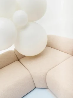 Afgeronde hoekmodule Wolke van bouclé