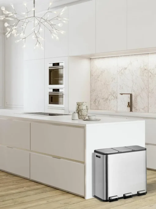 Afvalemmer EcoCasa met pedaalfunctie, 3x 15 L