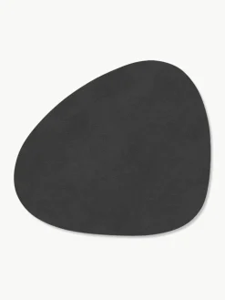 Asymmetrische leren onderzetters Curve, 4 stuks