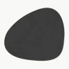 Asymmetrische leren placemats Curve, 4 stuks