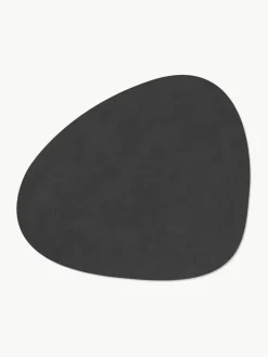 Asymmetrische leren placemats Curve, 4 stuks