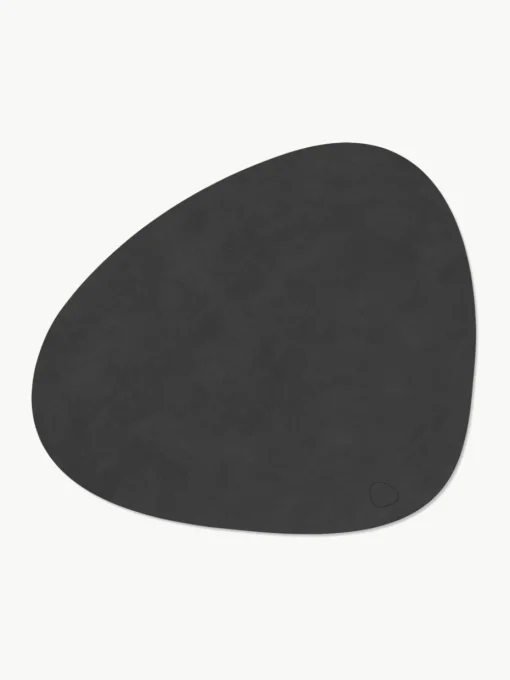 Asymmetrische leren placemats Curve, 4 stuks