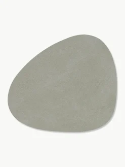 Asymmetrische leren placemats Curve, 4 stuks