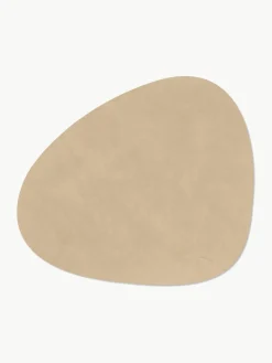 Asymmetrische leren placemats Curve, 4 stuks