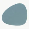 Asymmetrische leren placemats Curve, 4 stuks