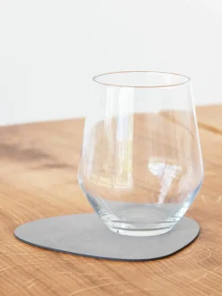 Asymmetrische leren placemats Curve, 4 stuks