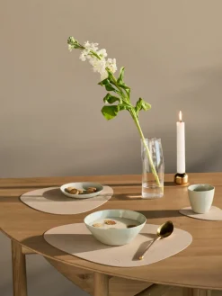 Asymmetrische leren placemats Curve, 4 stuks