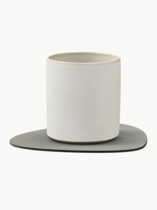 Asymmetrische leren placemats Curve, 4 stuks