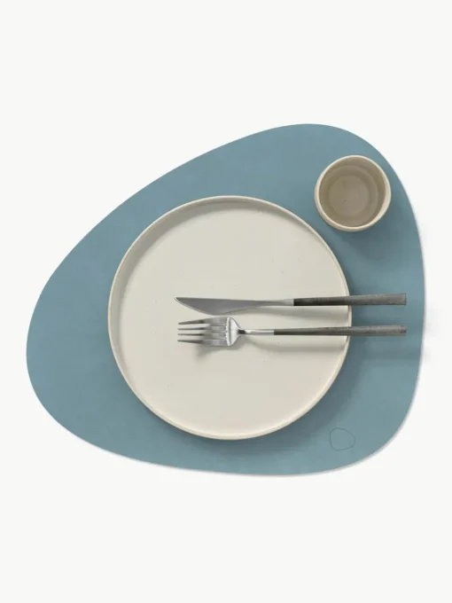 Asymmetrische leren placemats Curve, 4 stuks