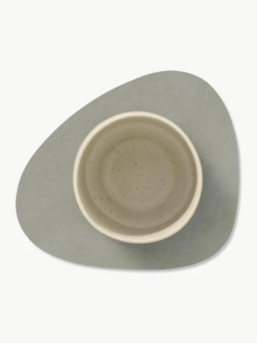 Asymmetrische leren placemats Curve, 4 stuks