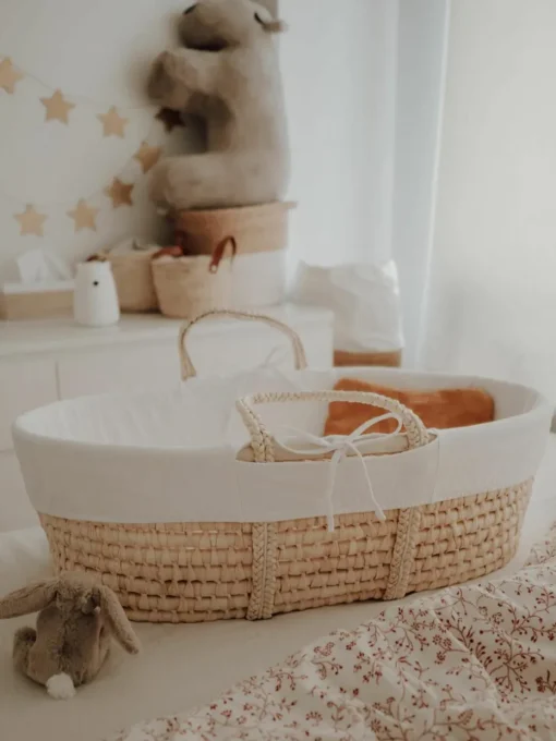 Babymand Moses met matras en katoenen hoes, set van 3