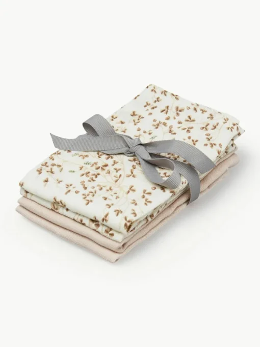 Babymousseline doekjes Lierre van biokatoen, set van 4