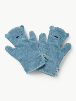 Badstof washandschoenen Terry, 2 stuks