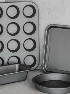 Bakvormen KitchenCraft met antiaanbaklaag, set van 4