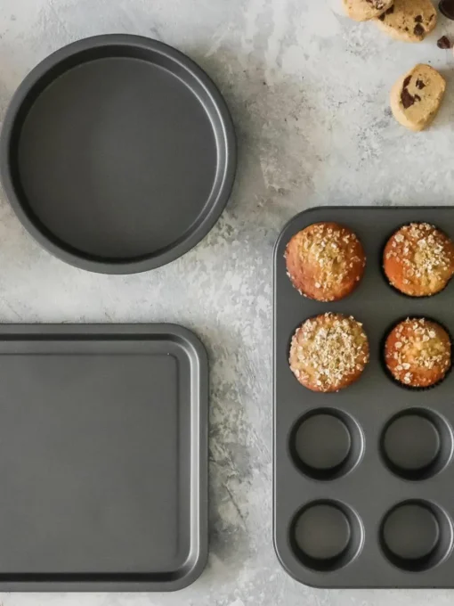Bakvormen KitchenCraft met antiaanbaklaag, set van 4