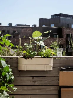 Balkon bloempot Bau met gegroefd oppervlak