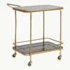 Bar cart Orabel met glazen tafelbladen