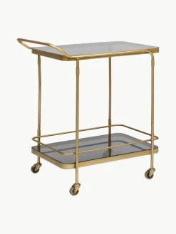 Bar cart Orabel met glazen tafelbladen