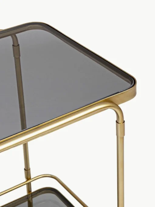 Bar cart Orabel met glazen tafelbladen