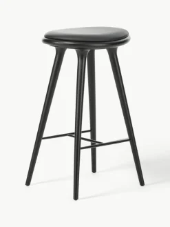 Barkruk High Stool van beukenhout en leer