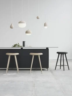 Barkruk High Stool van beukenhout en leer