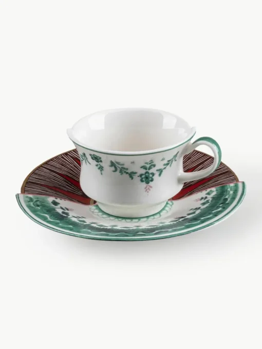 Beenderporselein koffiekopje Hybrid met schoteltje