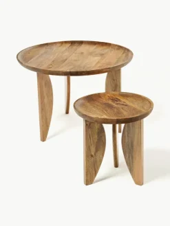 Bijzettafels Ella van mangohout, set van 2