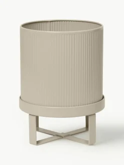 Bloempot Bau met gegroefd oppervlak, H 24 cm