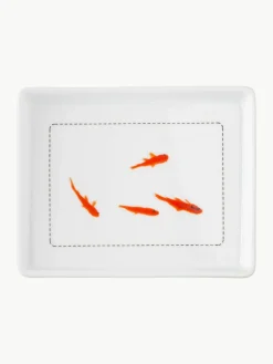 Botervloot Fische met reliëf en goudvis op de bodem
