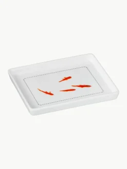 Botervloot Fische met reliëf en goudvis op de bodem