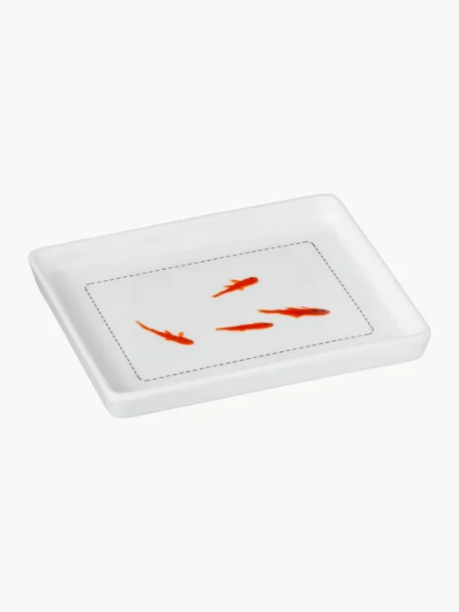 Botervloot Fische met reliëf en goudvis op de bodem