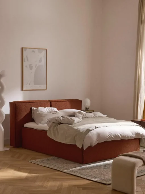 Bouclé boxspring bed Lennon