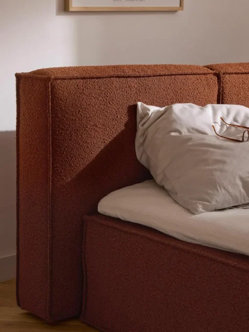 Bouclé boxspring bed Lennon