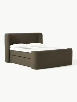 Bouclé boxspring bed Perla
