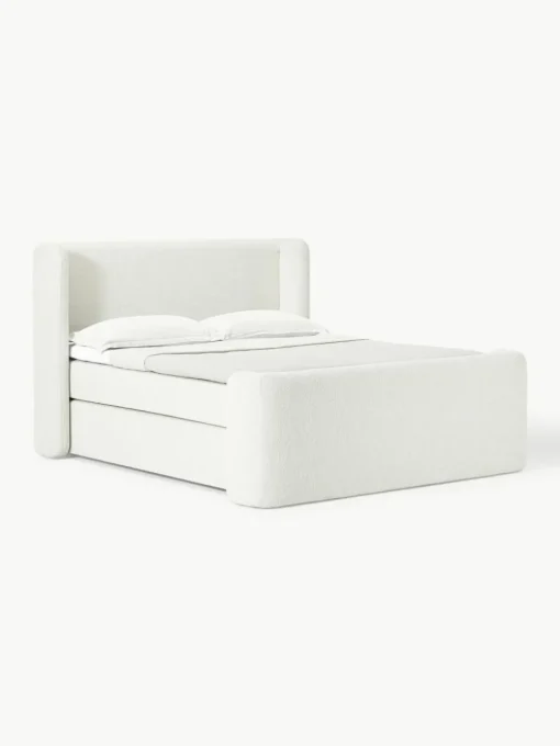 Bouclé boxspring bed Perla
