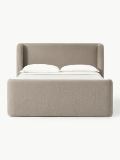 Bouclé boxspring bed Perla