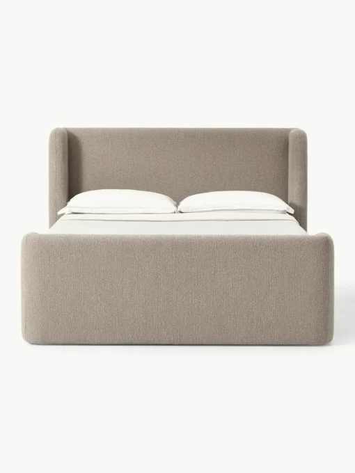 Bouclé boxspring bed Perla