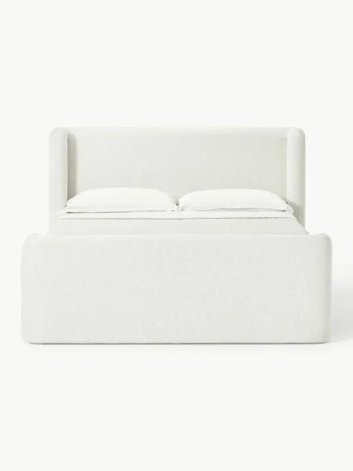 Bouclé boxspring bed Perla